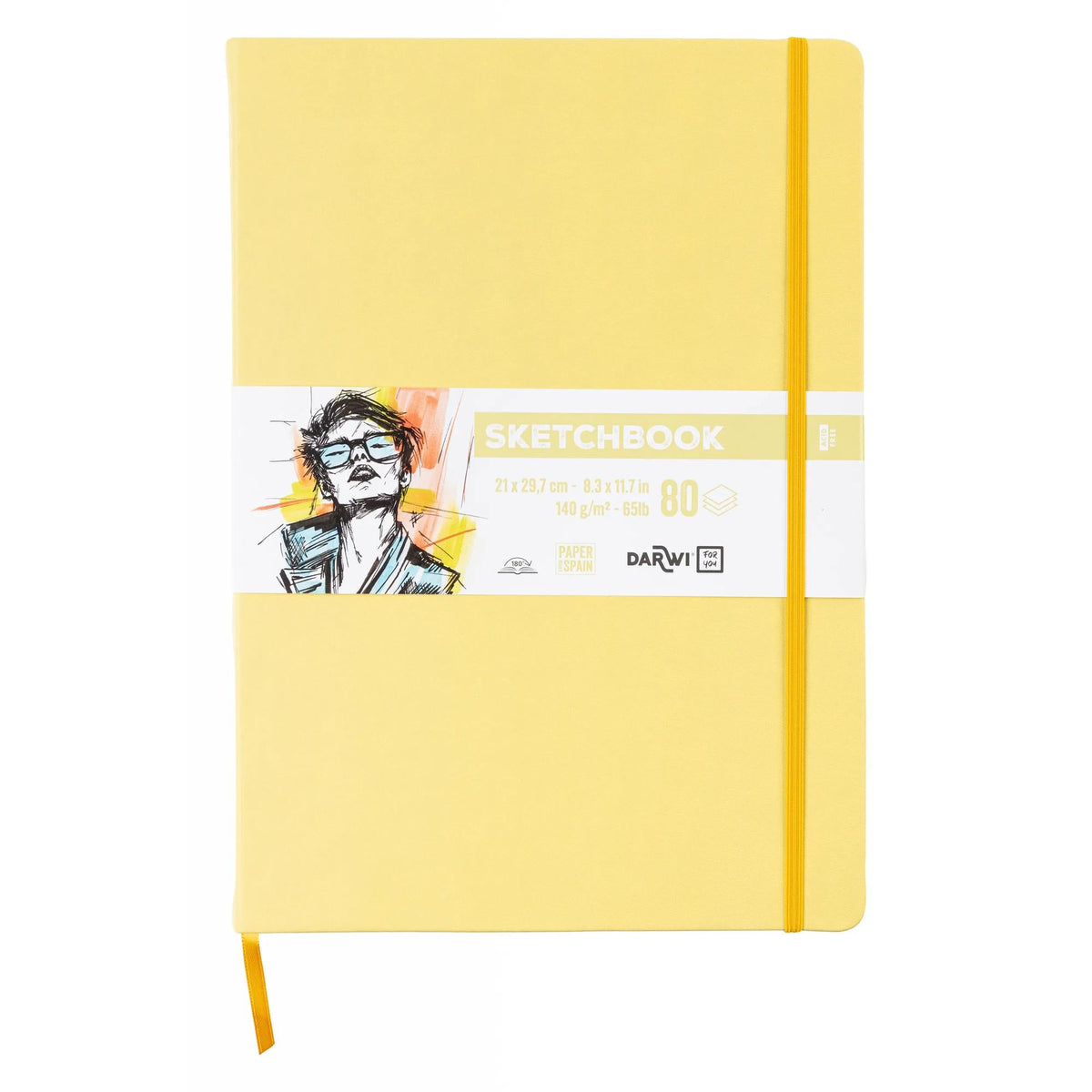 Skizzenbuch DARWI Soft Yellow A4 140 g 80 Blatt