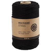 Makramee-Garn 2 mm x 198 m | verschiedene Farben | schwarz
