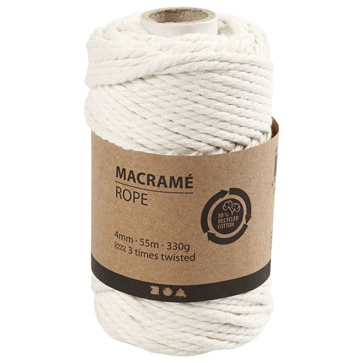 Makramee-Garn 4 mm x 55 m | verschiedene Farben | cremeweiß