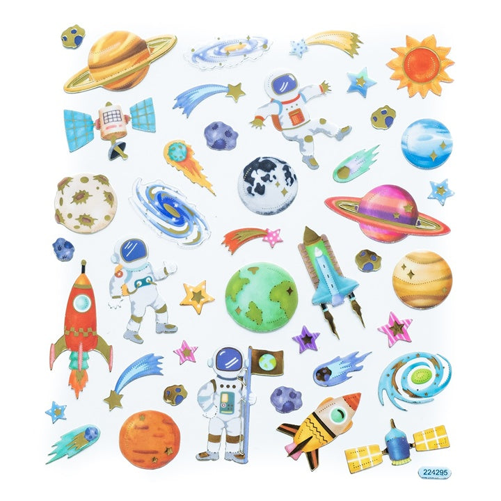 Set mit 42 Weltraum-Stickern mit Planeten und Astronauten | ARTMIE
