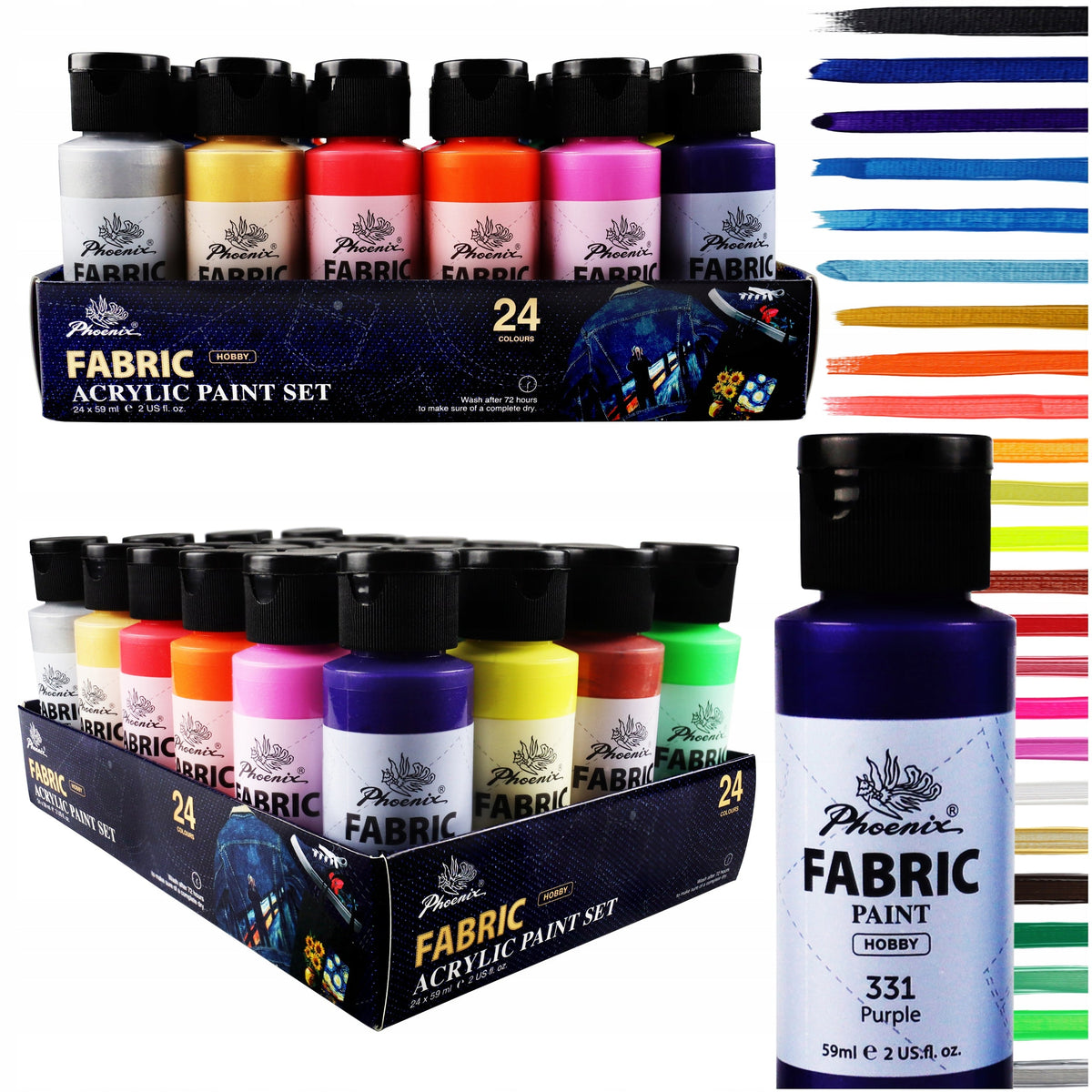 Stofffarben-Set Phoenix 24 x 59 ml