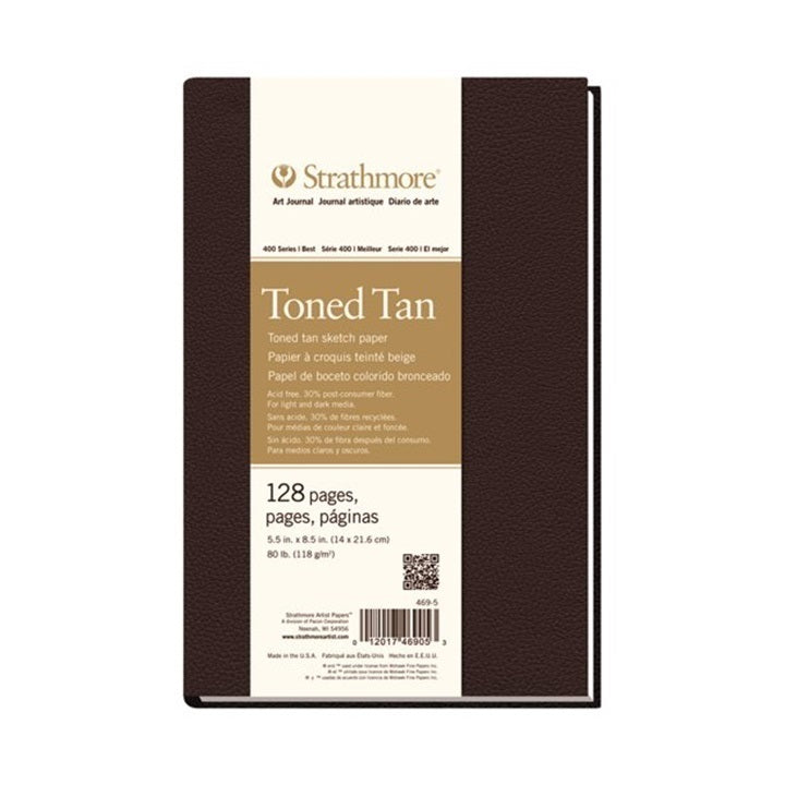 Strathmore 400 SERIES Artbook mit 128 Blatt, 118 g/m², Smyth-Bindung für Graphit, Kohle und Marker.