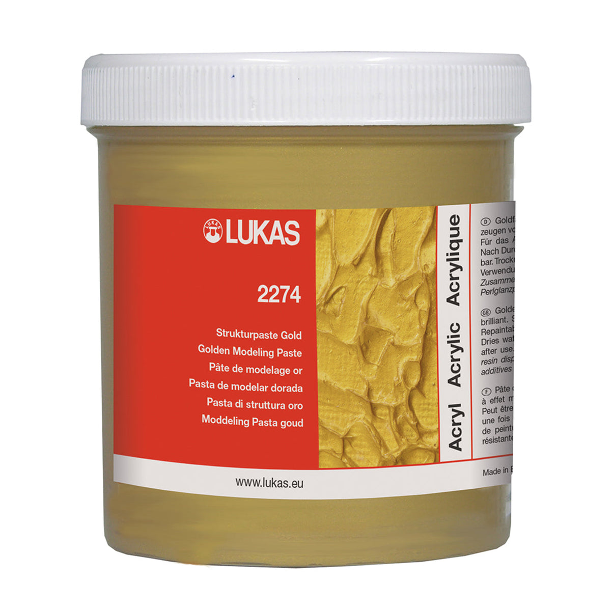 Strukturpaste LUKAS Metallic 250 ml – Gold