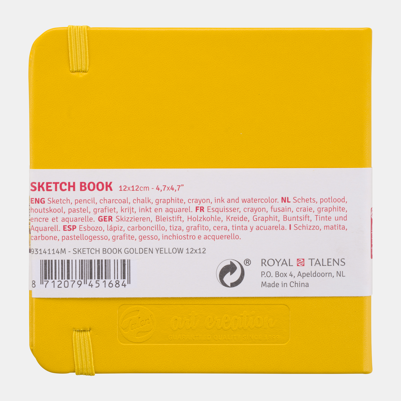 Skizzenbuch Talens Art Creation Golden Yellow 12 x 12 cm, 140 g/m², 80 Blatt