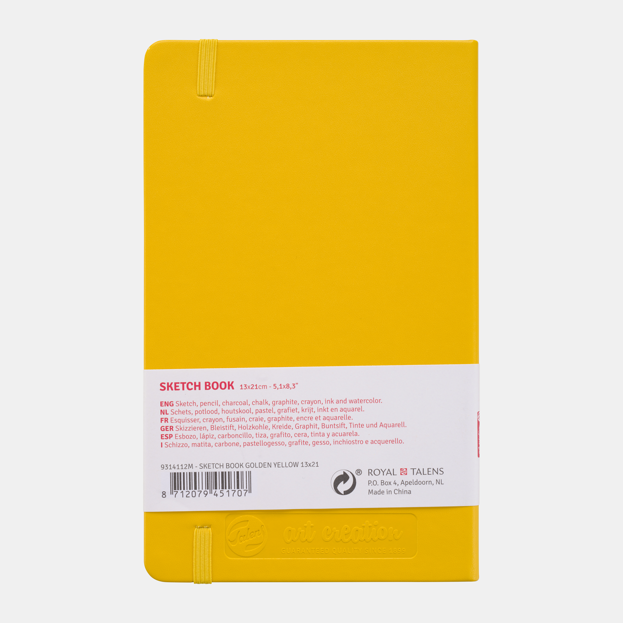 ROYAL TALENS Skizzenbuch Talens Art Creation Golden Yellow 13 x 21 cm 140 g 80 Blatt Hardcover
