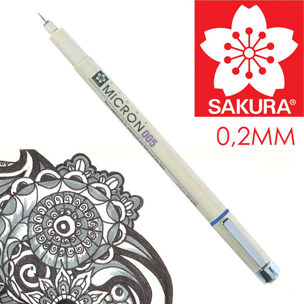 SAKURA Pigma Micron Fineliner BLACK | verschiedene Strichstärken | 005 - 0.2 mm