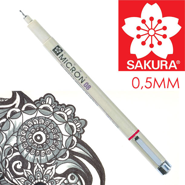 SAKURA Pigma Micron Fineliner BLACK | verschiedene Strichstärken | 08 - 0.5 mm