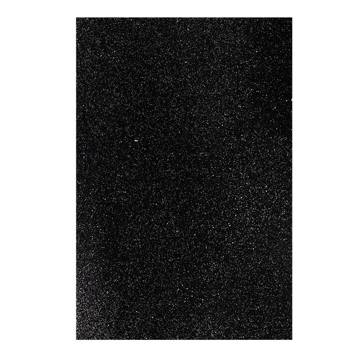 Selbstklebende Glitzer-Moosgummi-Platte EVA 20x30 cm – 16474 schwarz