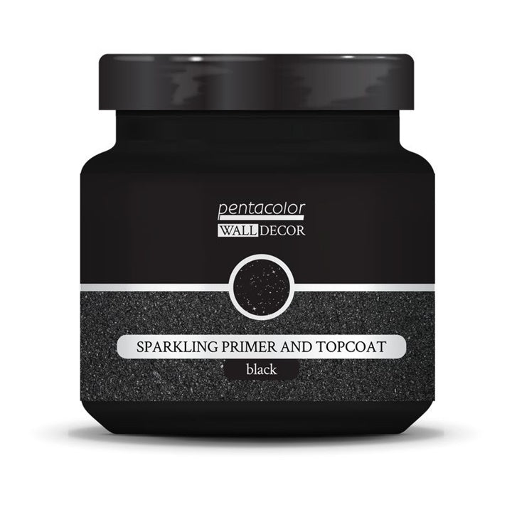 Glitzernde Wall Decor Grundierung und Effektfarbe Pentart Schwarz | verschiedene Größen | 1000 ml