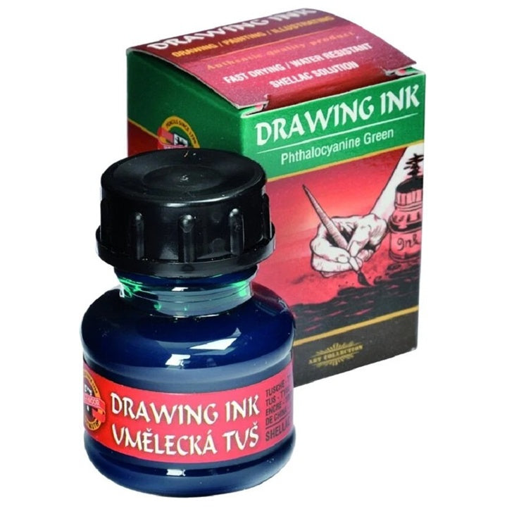 KOH-I-NOOR Künstlertusche, 20 g – 2500 Phthalocyanine Grün