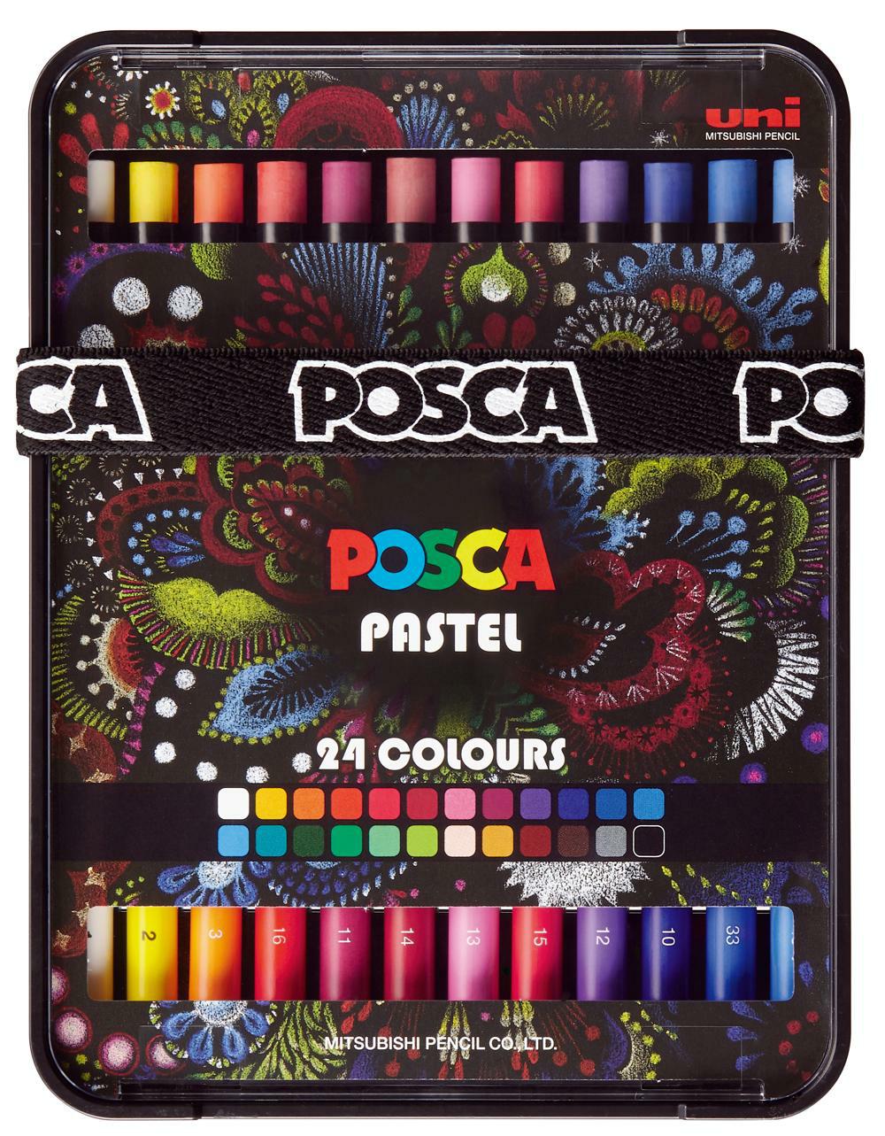 Posca KPA-100 24C Wachspastelle, Set, Farbmix