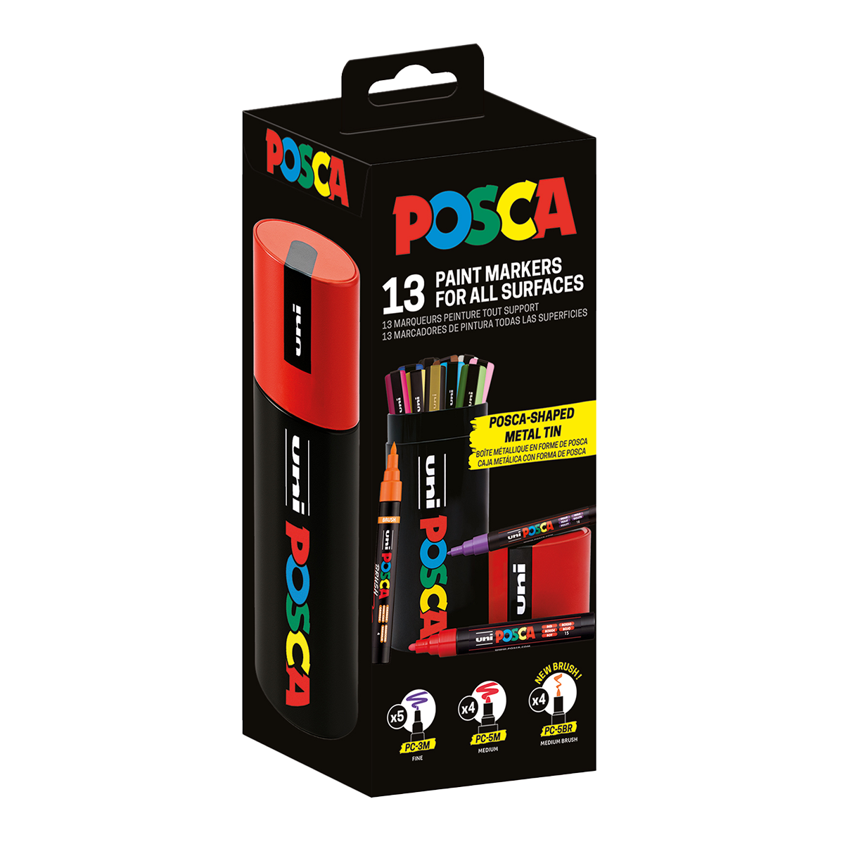 Posca Kombi-Markerset in der Metalldose – 13-tlg. (PC-3M, PC-5M, PC-5BR)
