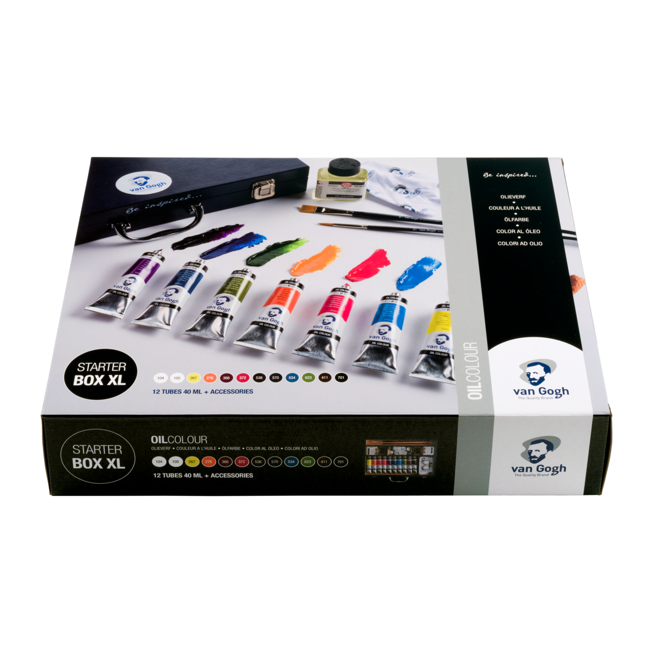 ROYAL TALENS Van Gogh Ölfarben Starter-Set Box XL 12 x 40 ml + Zubehör