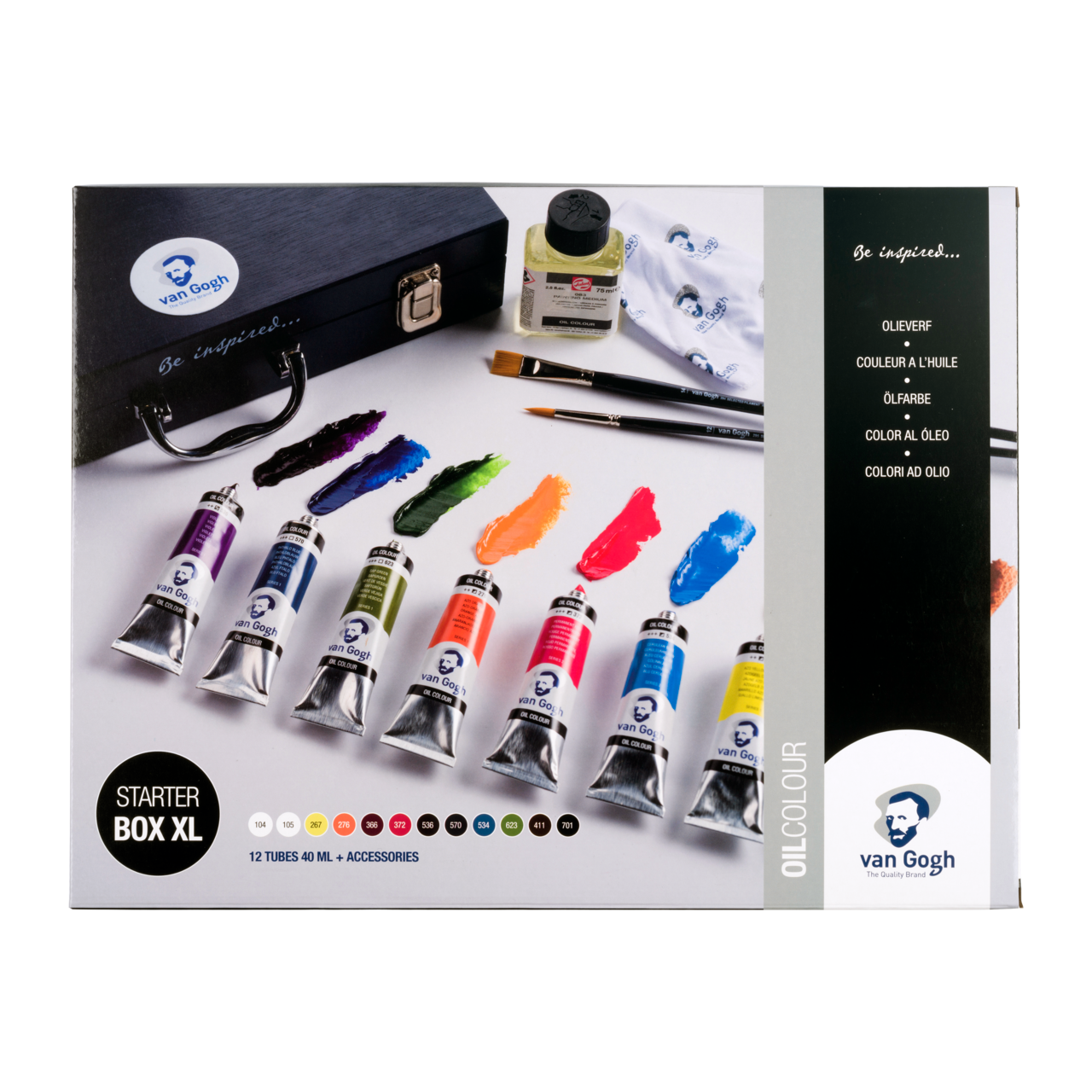 ROYAL TALENS Van Gogh Ölfarben Starter-Set Box XL 12 x 40 ml + Zubehör