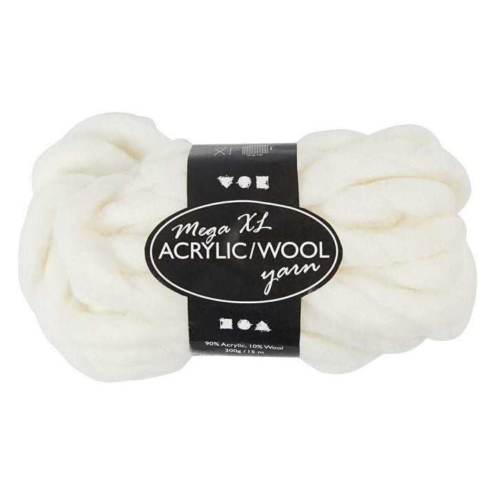 Massive Häkelwolle 300 g – verschiedene Farbtöne | weiß