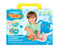 Weiche natürliche Knete JOVI My First 4 x 38 g – + 3 Holzstempel