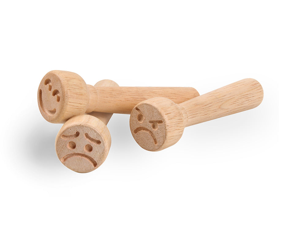 Weiche natürliche Knete Jovi My First 4 x 38 g + 3 Holzstempel Emotions