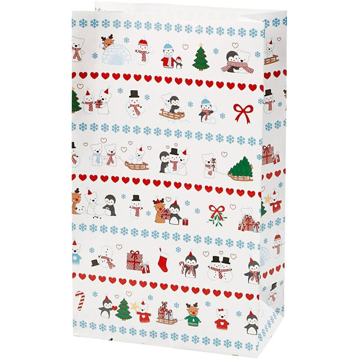Weihnachtliche Papiertüten mit Polar-Motiven für kreative Geschenkverpackungen | ARTMIE