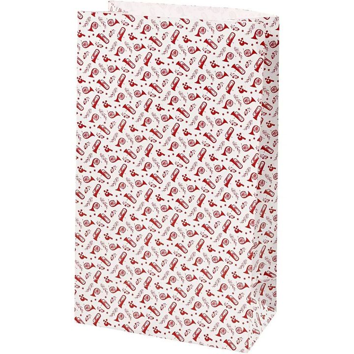 Weihnachtliche Papiertüten mit Trompeten-Motiv zum Basteln und Verpacken | ARTMIE