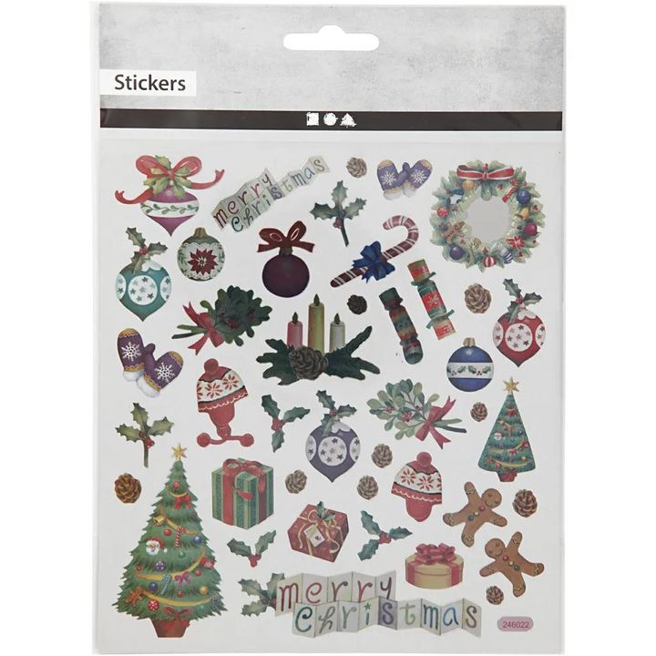 Set mit 41 nostalgischen Weihnachtsaufklebern für kreative Bastelprojekte | ARTMIE