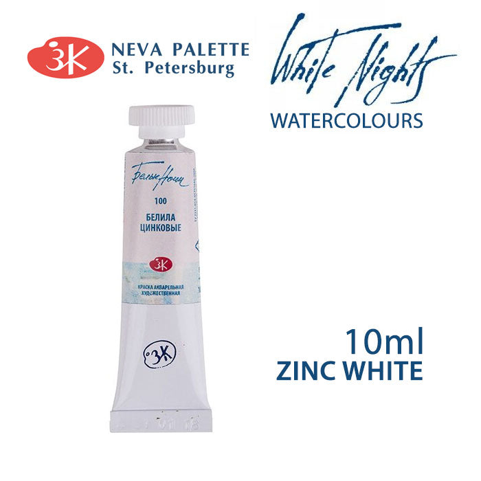 White Nights Aquarellfarbe 10 ml | verschiedene Farbtöne - Zinkweiß