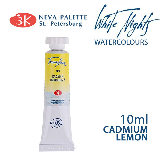 White Nights Aquarellfarbe 10 ml | verschiedene Farbtöne - Kadmiumzitron