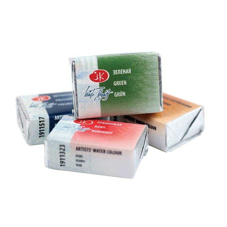 Halbtrockene White Nights Aquarellfarbe mit gut gesättigten Pigmenten und gestufter Lichtechtheit.