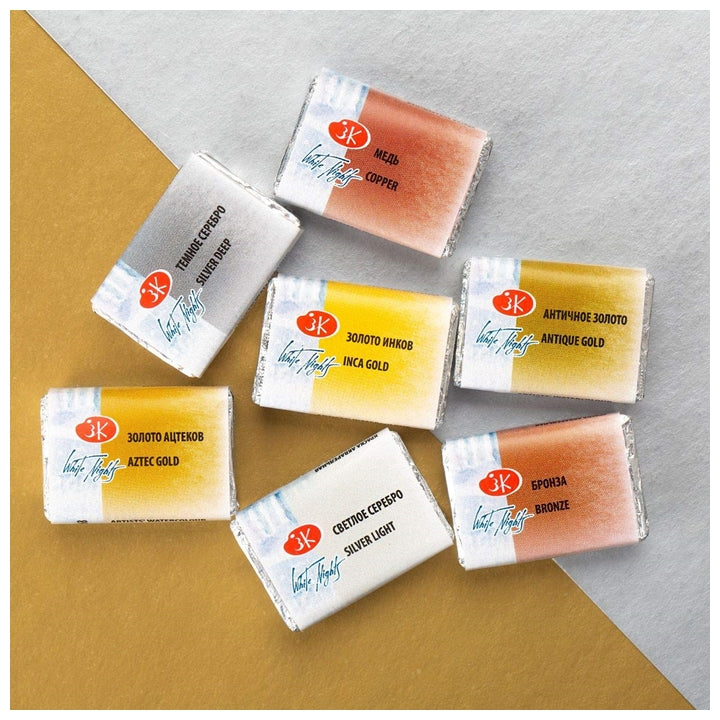White Nights Metallic-Aquarellfarben in Näpfchen | ARTMIE