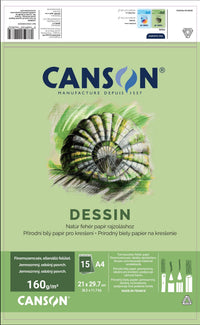 Zeichenblock CANSON Dessin A4 160 g - 15 Blatt