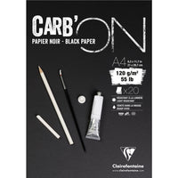 Zeichenblock mit schwarzem Papier CLAIREFONTAINE Carb'On 120 g/m² – 20 Blatt