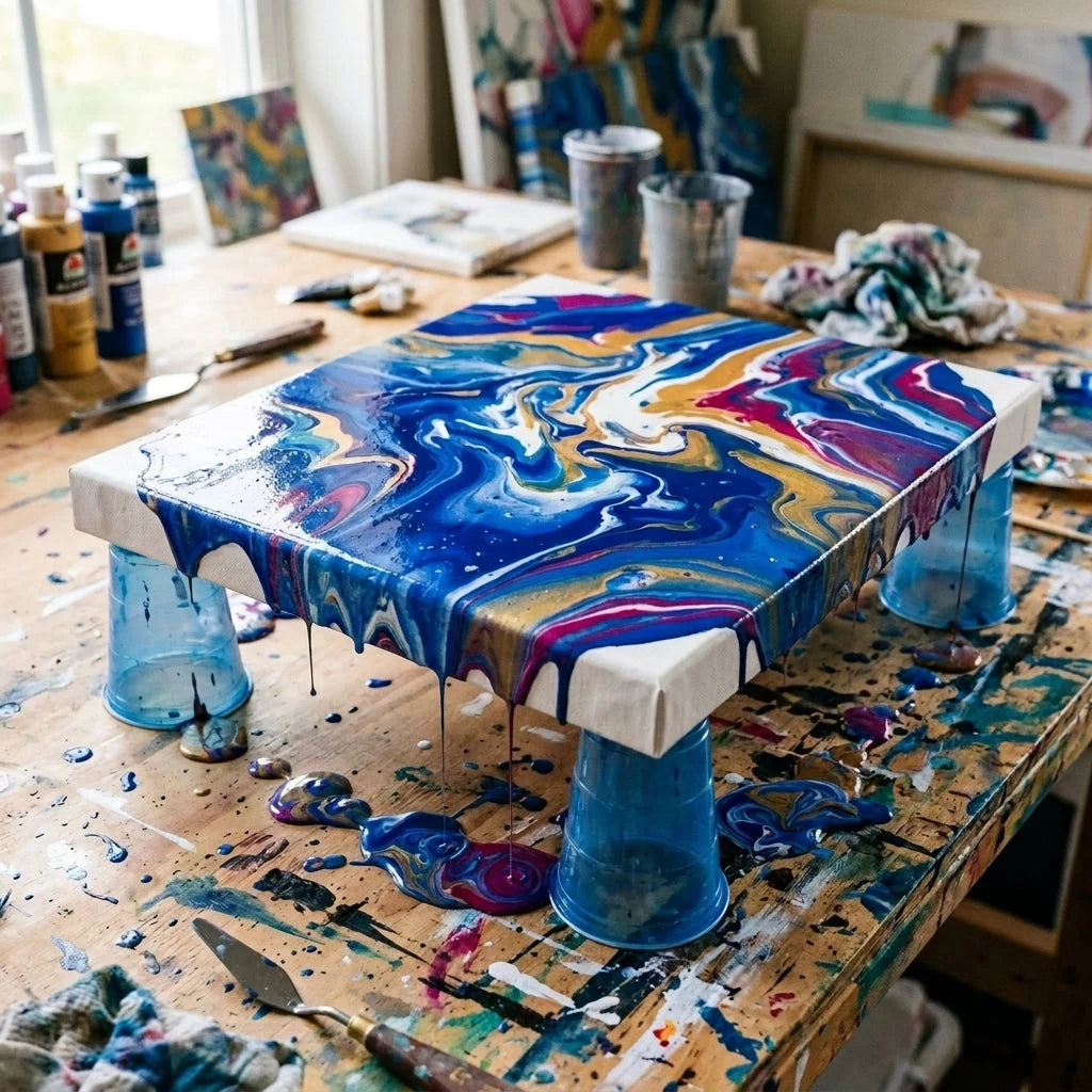 Pouring-Technik auf der PROFI ARTMIE Leinwand