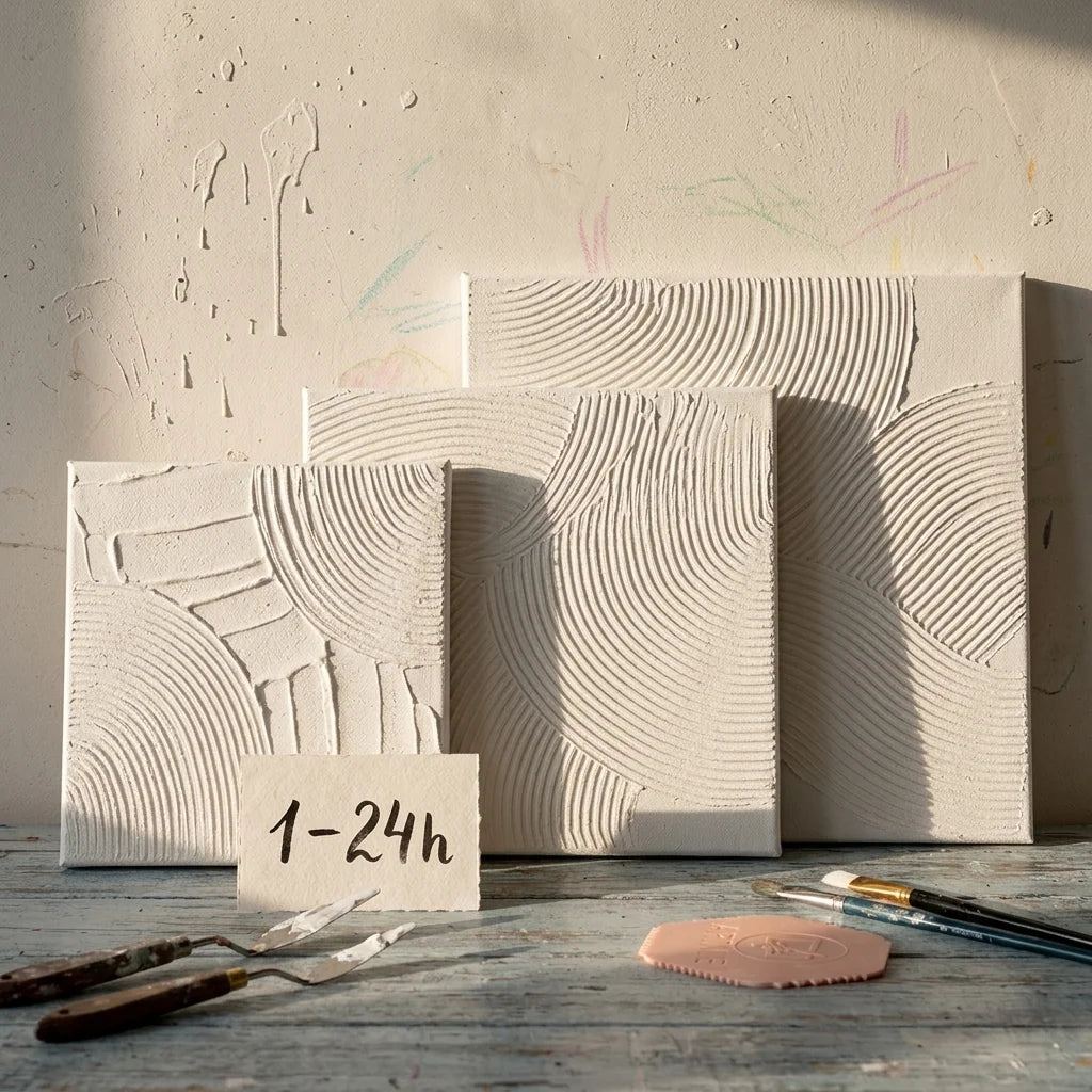 Reliefs aus 3D-Paste trocknen an der Luft — 1 bis 24 Stunden