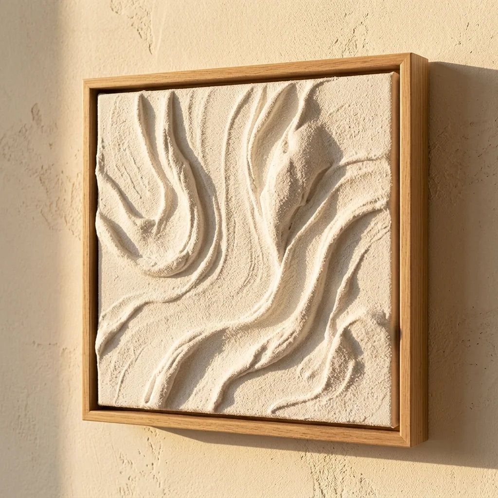 Strukturiertes Relief im Rahmen mit ARTMIE 3D Strukturpaste
