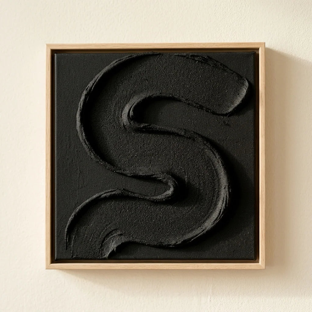 Minimalistisches Abstrakt mit der schwarzen Midnight 3D Strukturpaste