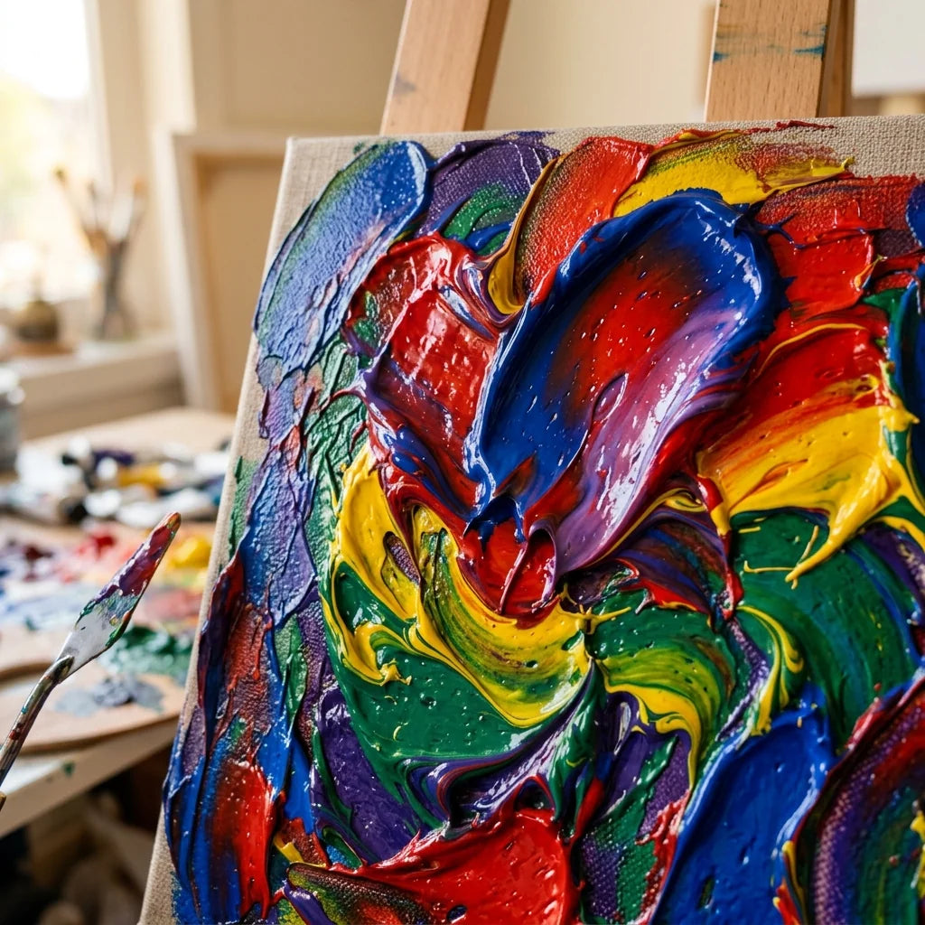 Dicke Impasto-Texturen mit El Greco Acrylfarbe
