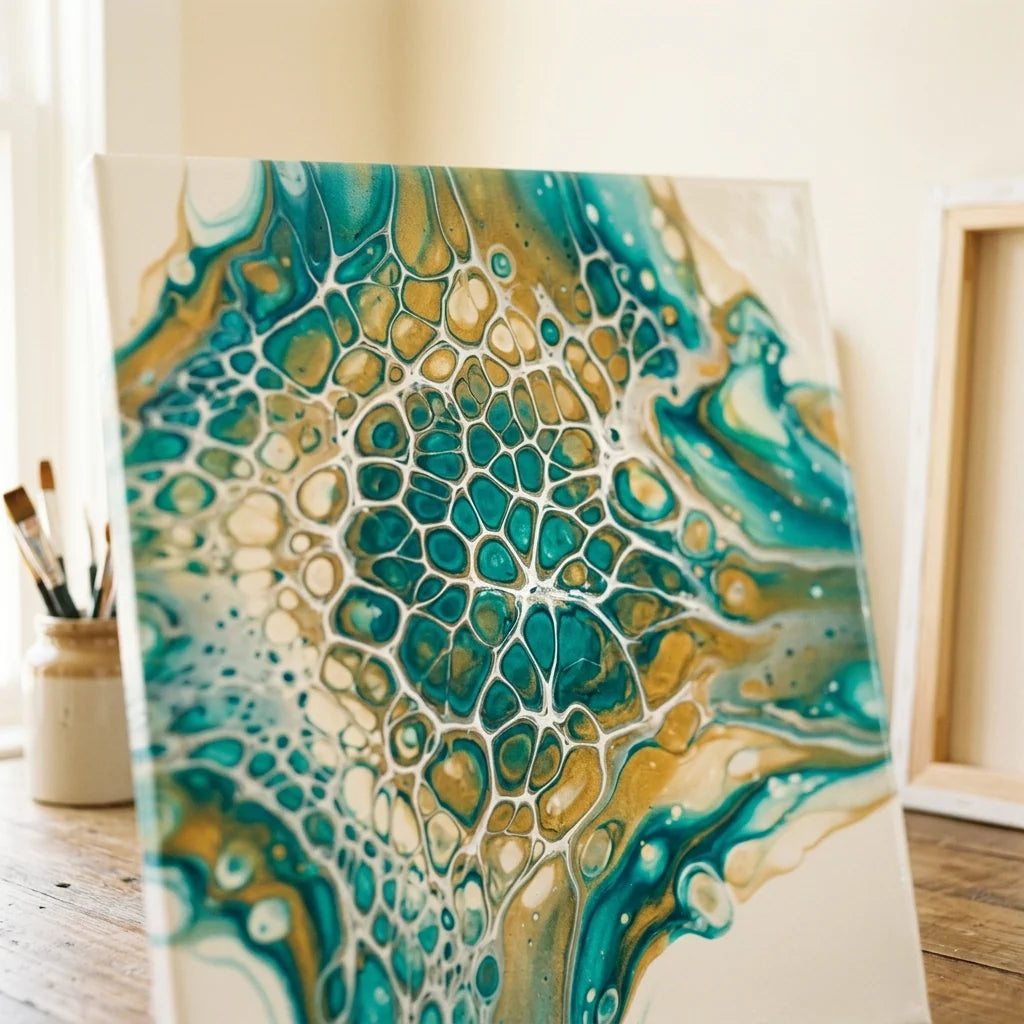 Mit dem Pouring-Medium erzielter Zelleneffekt (Cells)