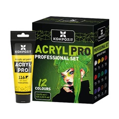 ACRYL PRO PROFESSIONAL Acrylfarben-Set 12x75 ml