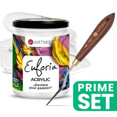 ARTMIE Euforia Titanium White Acrylfarbe und Künstler Spatel Set