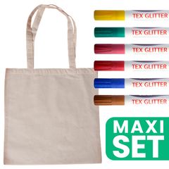 Baumwolltasche und Textilmarker-Set