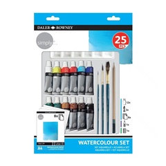 Daler Rowney Aquarellset mit Zubehör 25 Stück