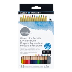 Daler Rowney Aquarellstifte 12er Set mit Wasserpinsel