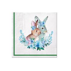 Decoupage-Servietten - Bunnies with Wreaths  - 1Stück