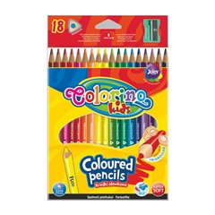 Dreieckige Colorino Buntstifte mit Anspitzer, 18er Pack