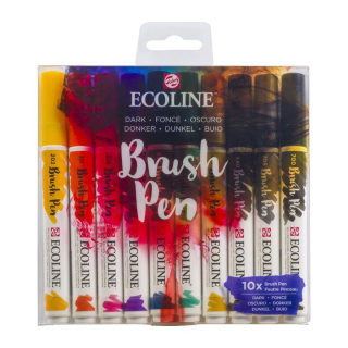 Aquarellstifte Ecoline Brush Pen Dark | 10er Set | 10er Set