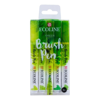 Aquarellstifte Ecoline Brush Pen Green | 5er Set | 5er Set