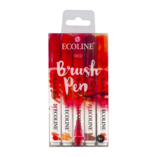 Aquarellstifte Ecoline Brush Pen Red | 5er Set | 5er Set