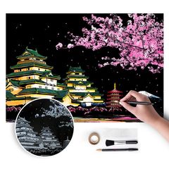 Japanischer Garten Scratch Art Kit